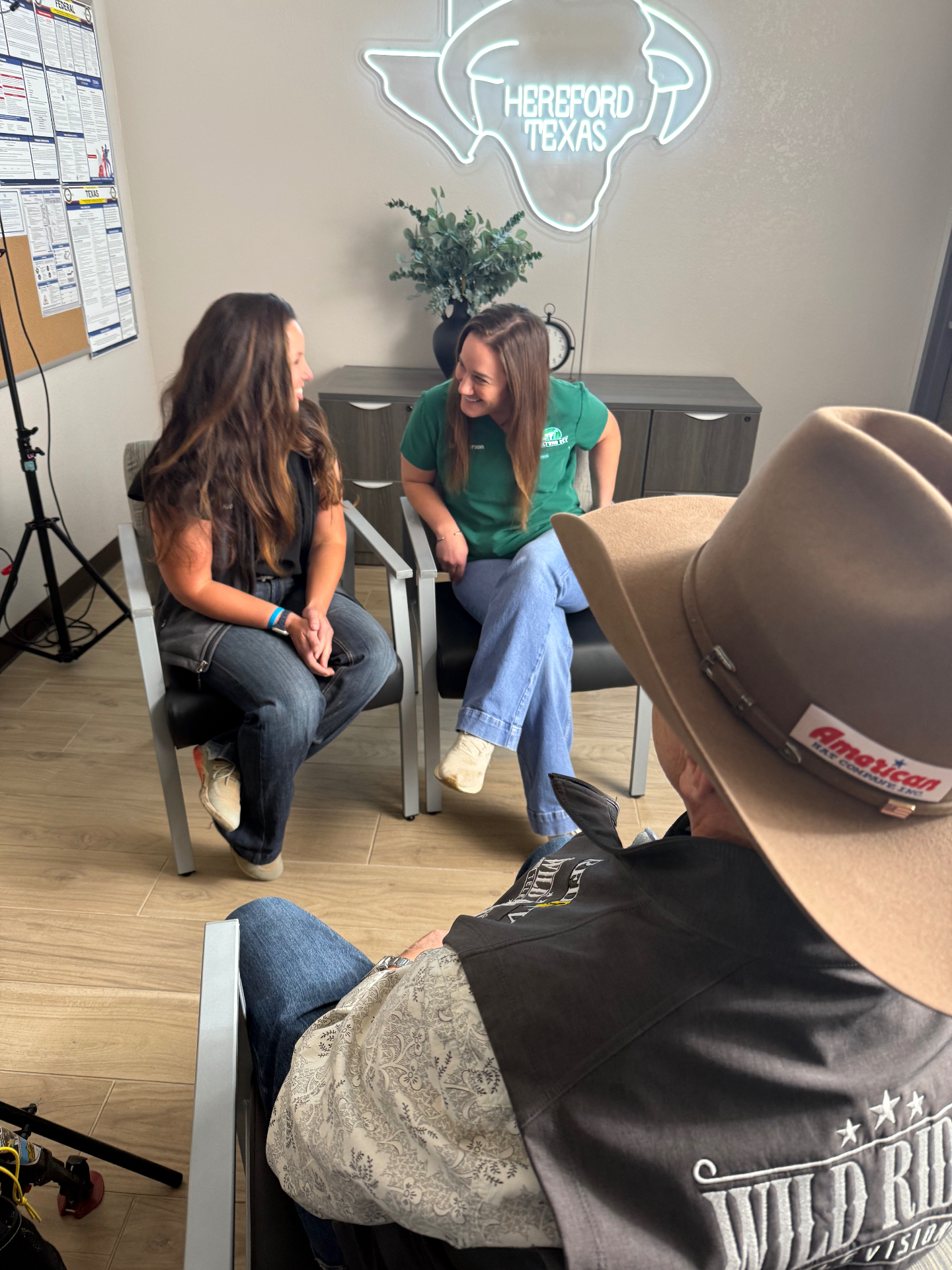 Interviewing Two Guests, Hereford Texas, western lifestyle event marketing and brand activation by Branded Arrow Marketing