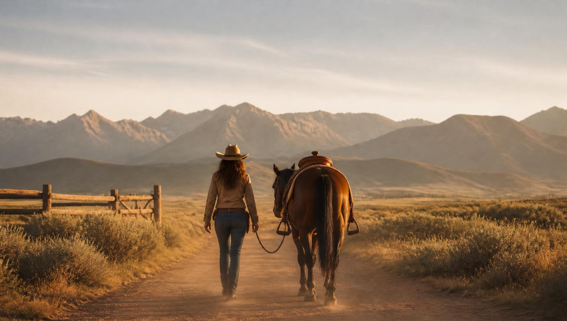 Western ranch landscape at golden hour, the working country Branded Arrow Marketing serves.